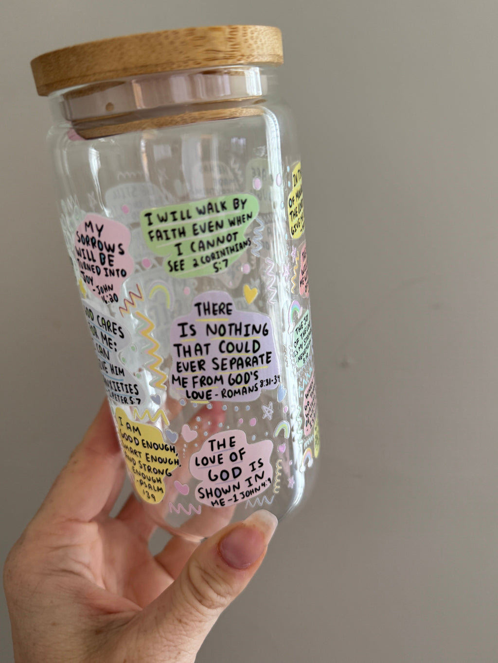 Daily Bible Affirmations Glass