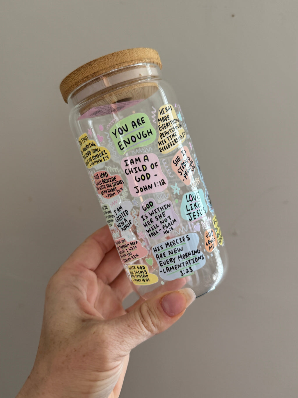 Daily Bible Affirmations Glass