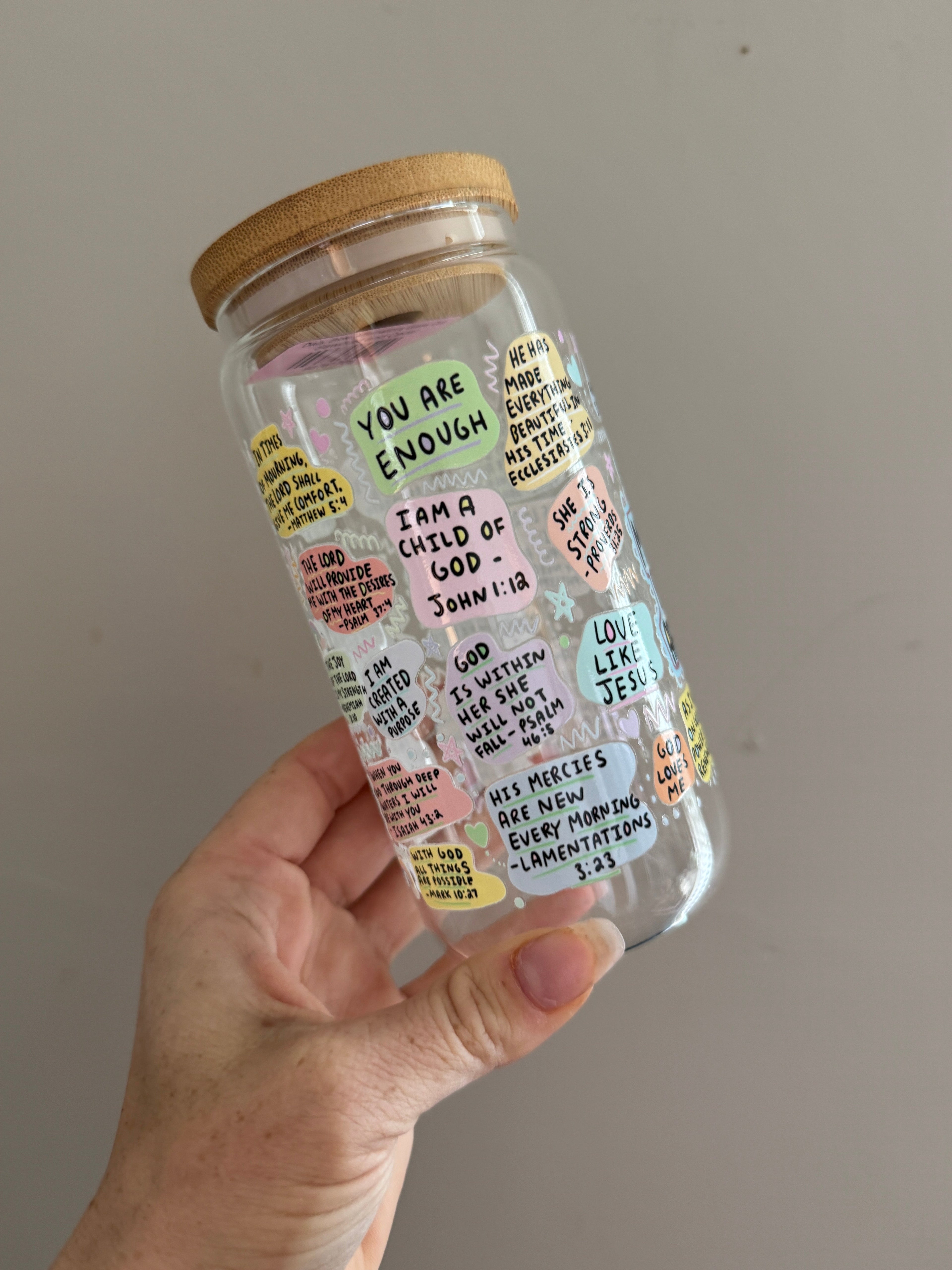 Daily Bible Affirmations Glass