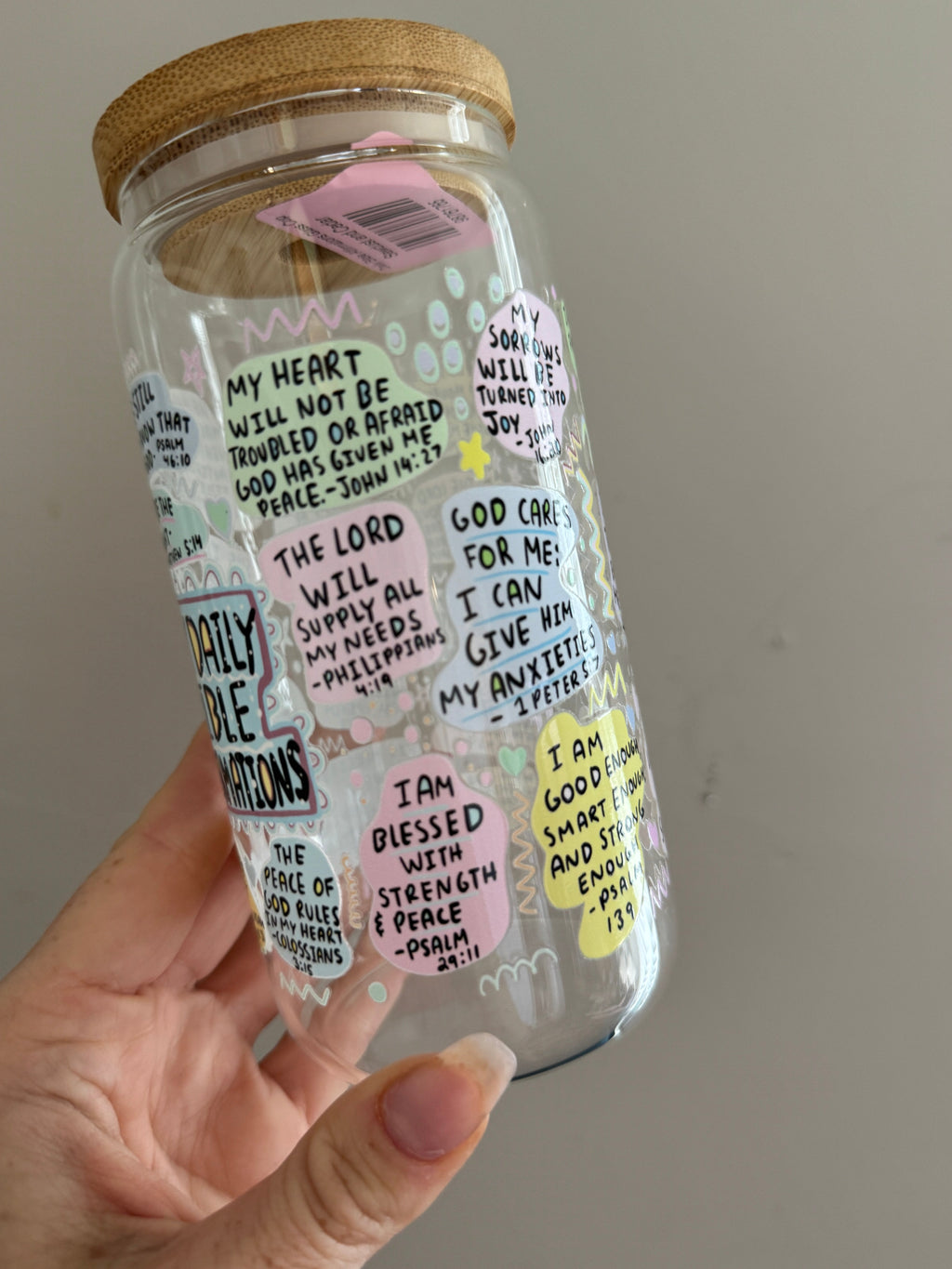 Daily Bible Affirmations Glass