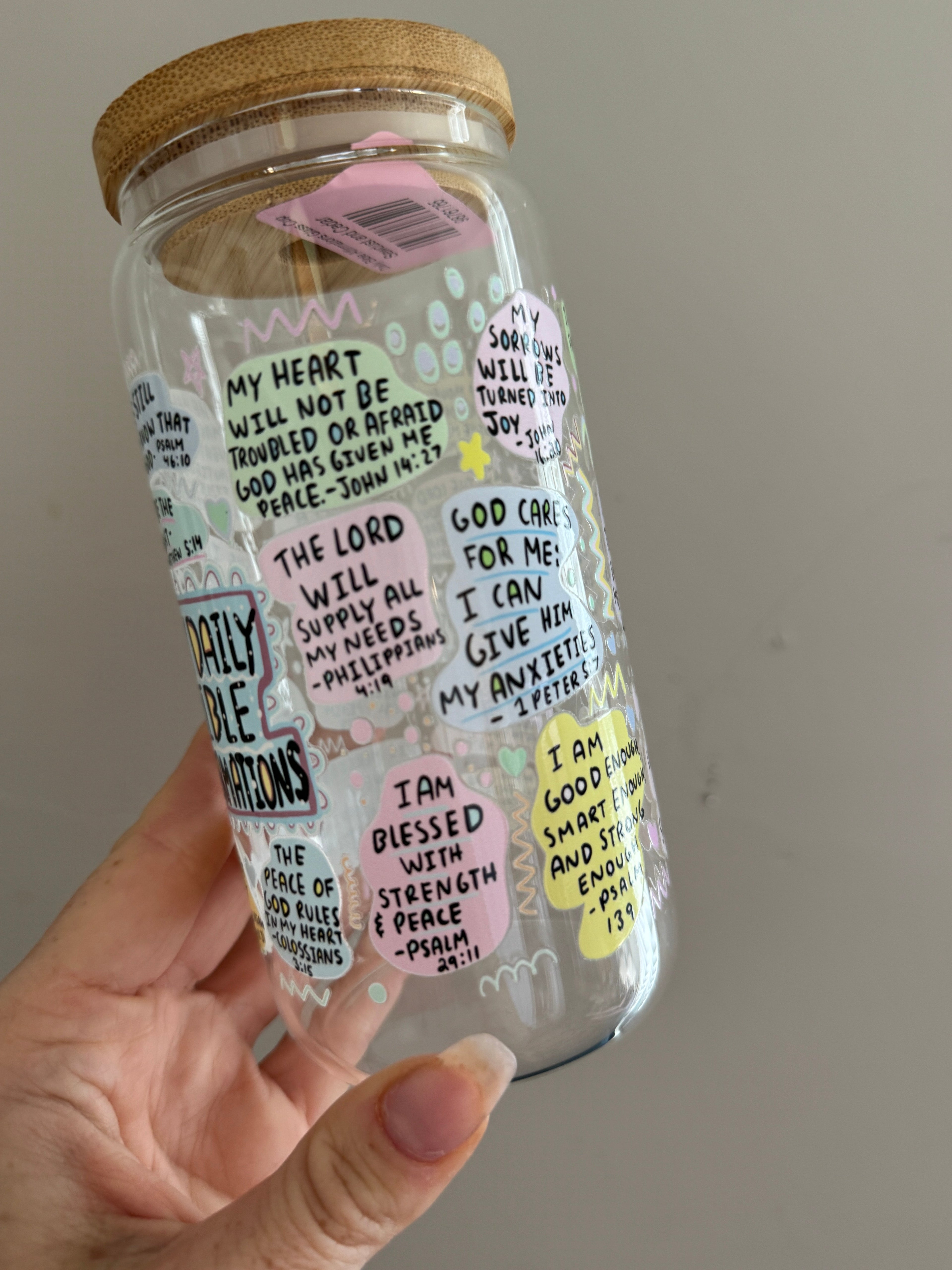 Daily Bible Affirmations Glass