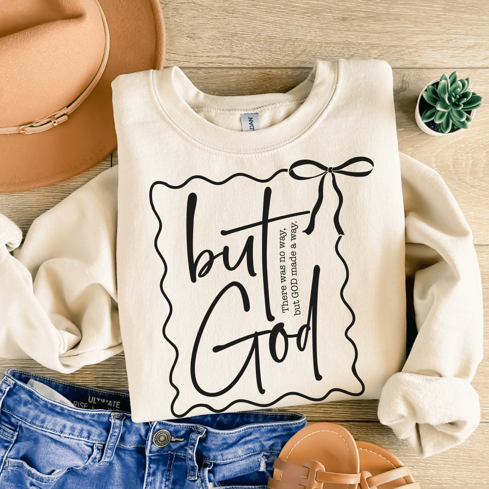 But God Bow Christian  T-Shirt or Crewneck Sweatshirt