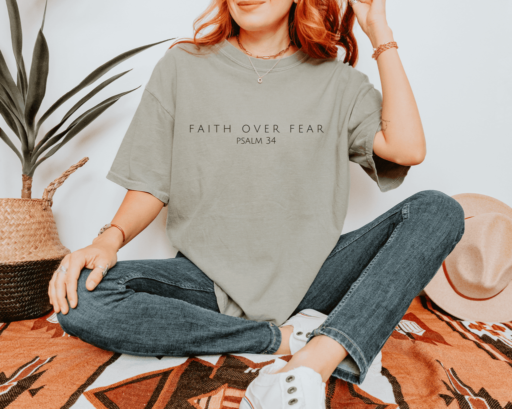 Faith Over Fear Tee | Minimal Christian Shirt | Simple Faith T-Shirt | Encouraging Bible Verse Tee | Inspirational Graphic Tee | Unisex Fit