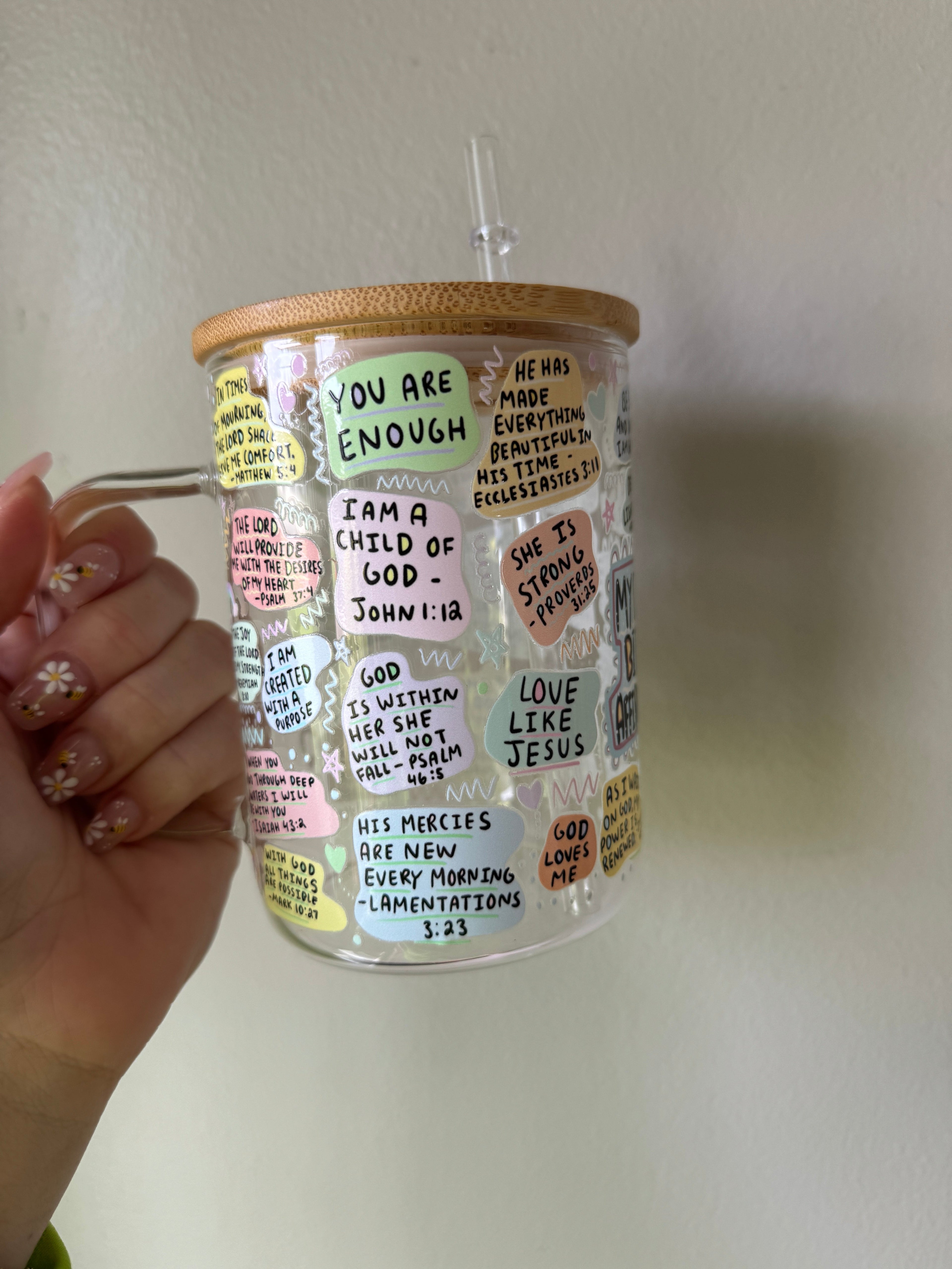 Daily Bible Affirmations Glass
