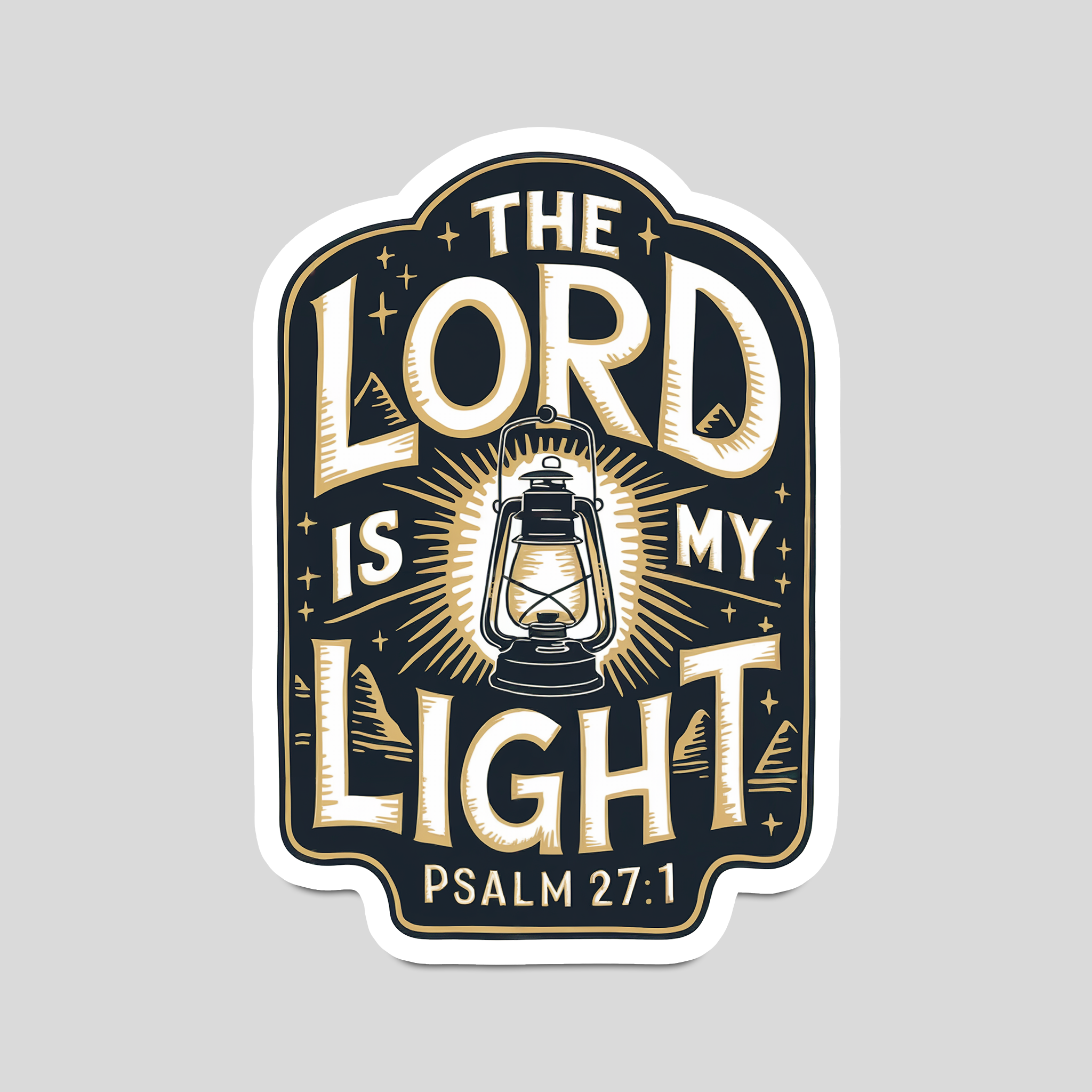 The Lord Is My Light" Psalm 27:1 Christian Bible Verse Sticker
