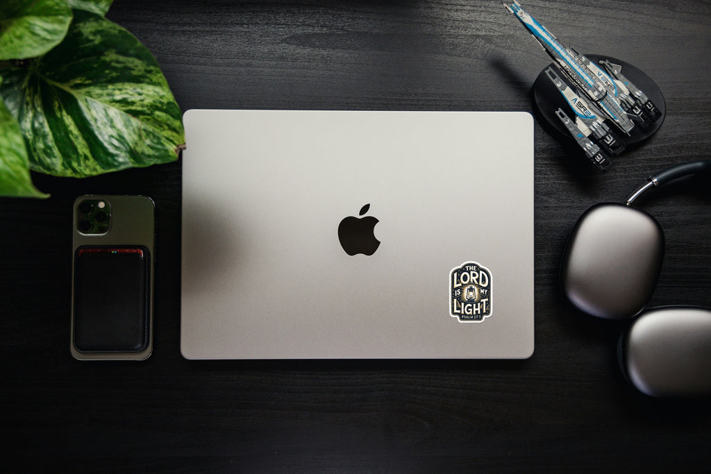 The Lord Is My Light" Psalm 27:1 Christian Bible Verse Sticker